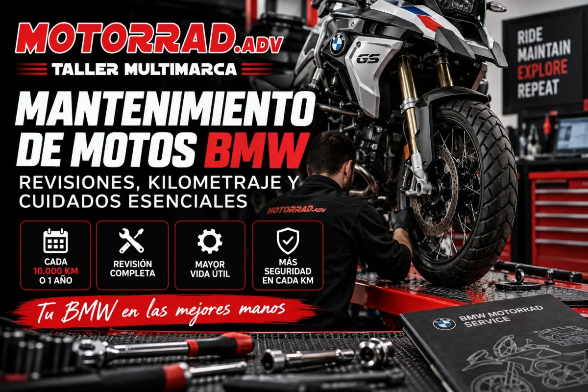 Mantenimiento de motos BMW con revisión de kilometraje y cuidados esenciales en taller especializado