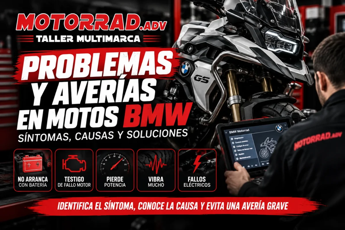 Problemas y averías frecuentes en motos BMW con síntomas, causas y diagnóstico en taller especializado